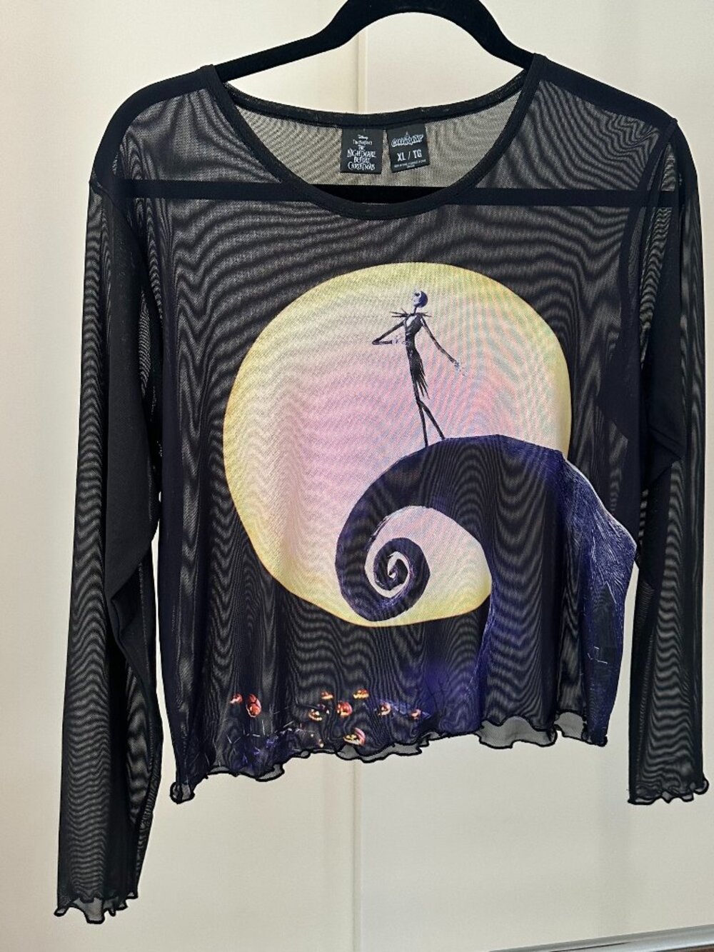Cakeworthy x Disney The Nightmare Before Christmas Long Sleeve Mesh Top - XL